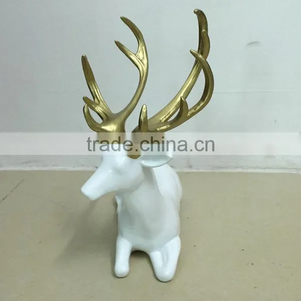 Resin Sitting Reindeer Statue photo-4