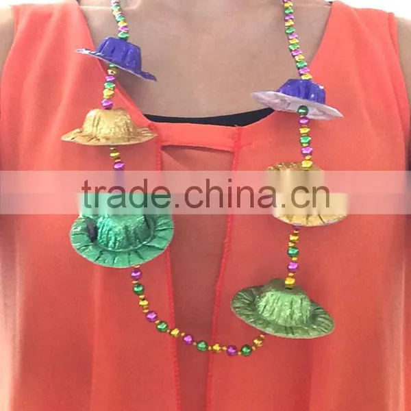 Mardi Gras/ Dionysia Promotional Hat Pendant With Beads Necklace photo-3