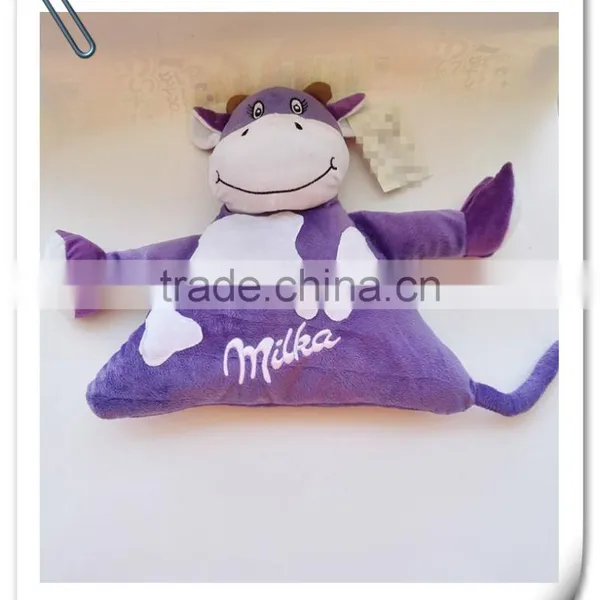 China Supplier Animal Head Cushion/plush Cow Toy Cushion/purple Cushion photo-2
