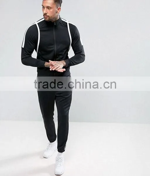 Wholesale Best Price High Quality New Design Durable Raglan Sleeves 100% Polyester Jersey Black Casual Men Jacket photo-4