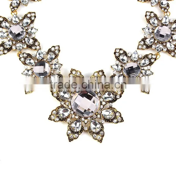 Luxury Crystal Flower Women Necklace Jewelry ,night Dress Accessories photo-3