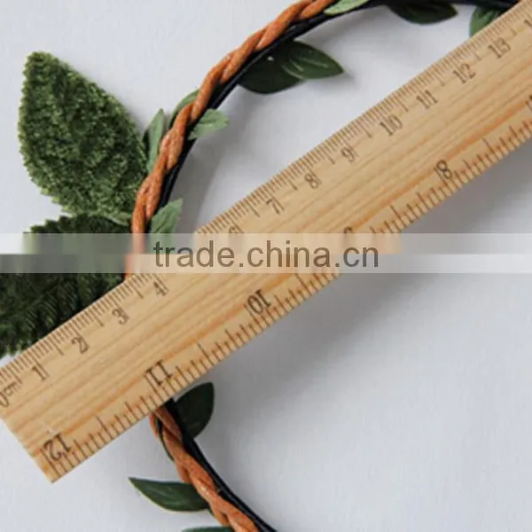 Handmade Cute Rabbit Ear Hair Band With Leaf Decorative Headband for Girls photo-5