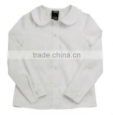 Long Sleeve White School Blouse With T/C Twill Fabric