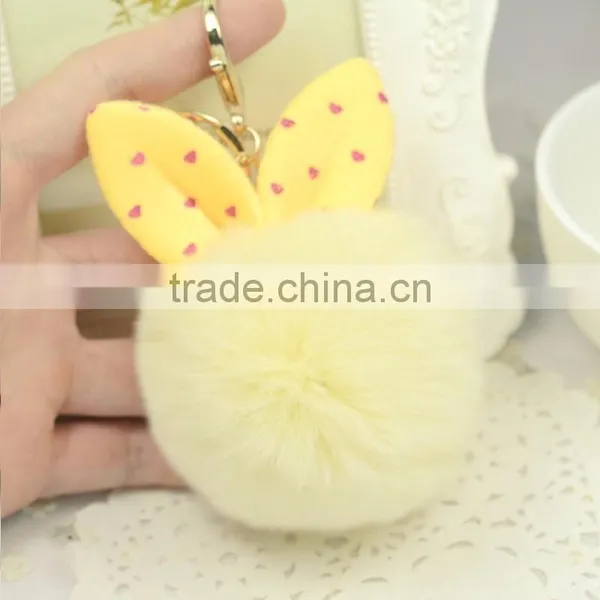 Myfur Baby Blue Cute Size Wholesale Cheap Rabbit Fur Ears Key Chain Car Decoration photo-6