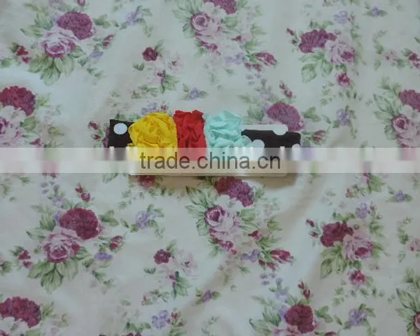 Back to School Flower Hairband Stripe Polka Dot Cotton Elastic Headband Ruffle Flower Kids Hairwear Wholesale photo-3