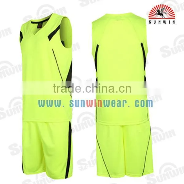 Wholesale Blank Best Basketball Jersey Design Yellow Color photo-6