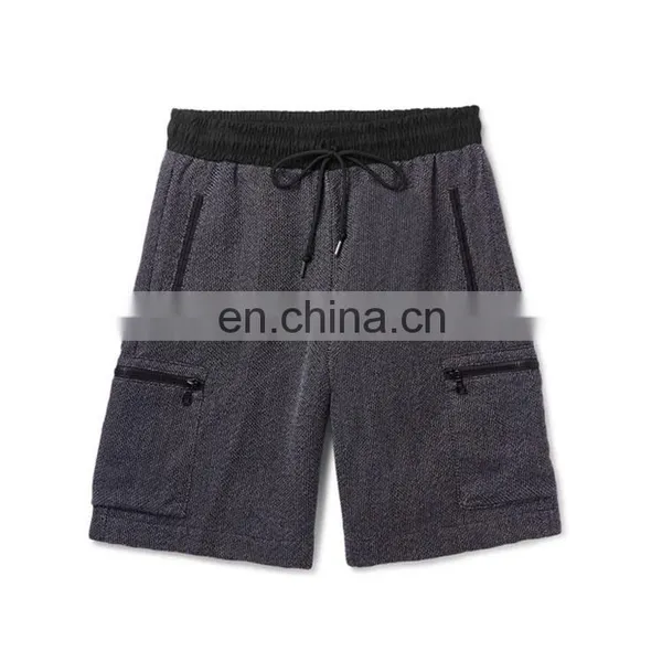 Summer Hot Salea Black and Light-grey Tangleweave Slim-Fit Woven Drawstring Shorts photo-4