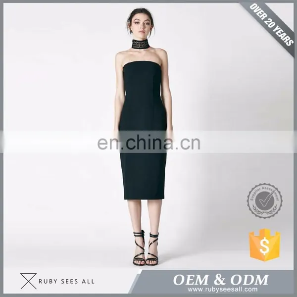 Womens Sleeveless Tight Plain Black Mini Skirt photo-3