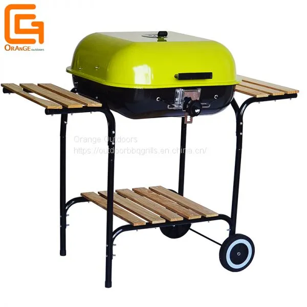Outdoor Hamburger Shaped Double Side Barbecue Charcoal Grill Bbq