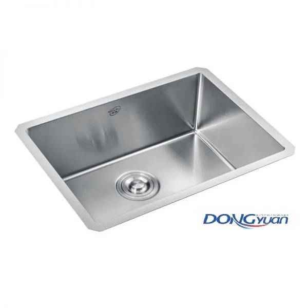 Guangdong Dongyuan Kitchenware 580×430×210mm Brushed Stainless Steel Rectangular Handmade Kitchen Sink Undermount (DY-HA101-584321-R10)