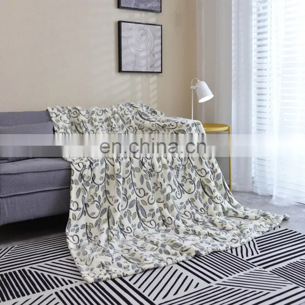 Plain Style and 100% Polyester Material Sofa Blanket