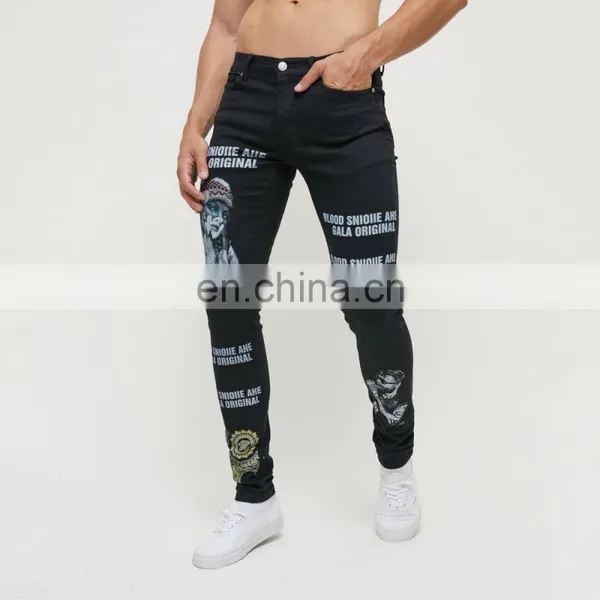 DiZNEW Bulk Trendy Men Digital Print Jeans Denim Men's Pants Men Jeans Pants photo-4