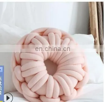 New Fashion Large Donut Cushion Cotton Tube Yarn Braid Yarn Pillow