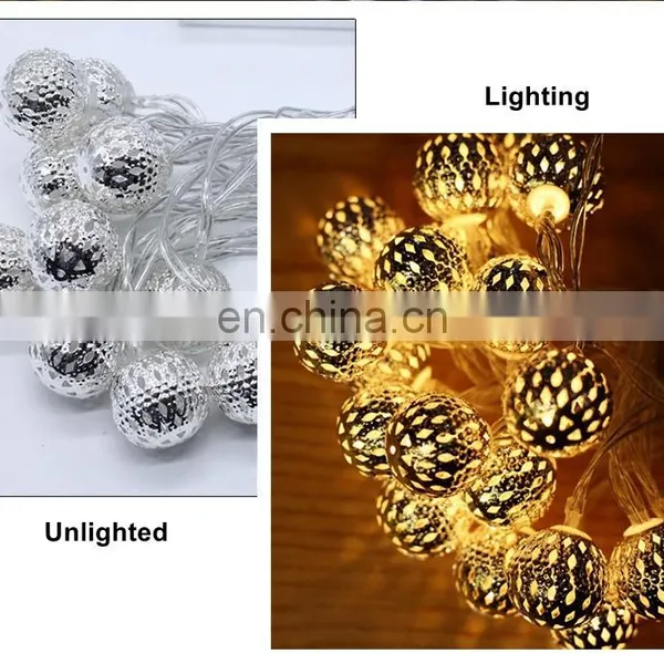 Led Fairy Metal Iron Morocco Ball Light For Christmas Tree Decoration Diwali Home Bedroom Garden Lights Holiday Lighting photo-6