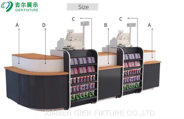 Fashion Store Cashier Desk/steel Checkstand/supermarket Checkout Counter photo-3