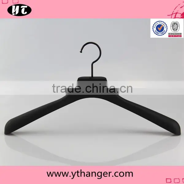 Black Square Hook Plastic Rubber Coated Hanger for Coats photo-3