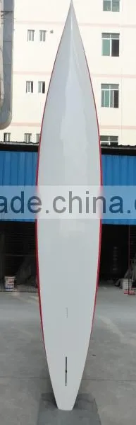 14' SUP Race Paddle Boards AKU Shaping Epoxy Boards Red Rail Bamboo Race Paddle photo-2