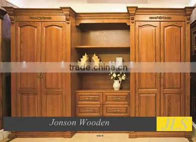 European Style Home Bedroom Solid Wood 2 Door 1 Drawer Wardrobe