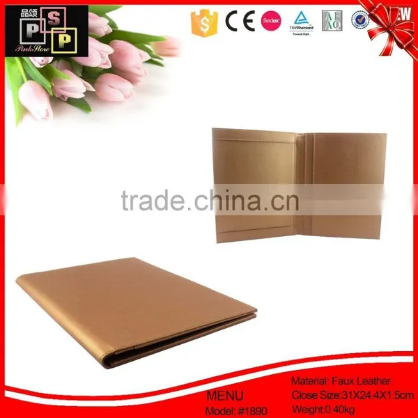Popular Leather Covered Large Restaurant Menu Book,Cardboard Menu photo-2