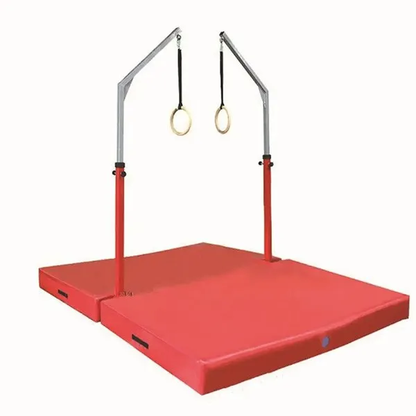 Height Adjustable Gymnastics Training Equipment Gymnastics Rings With Mat