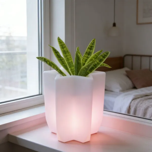 Hexagonal Star Luminous Flower Pot LED Battery AC Powered Landscape Outdoor Decoration Three Color White Light RGB photo-5