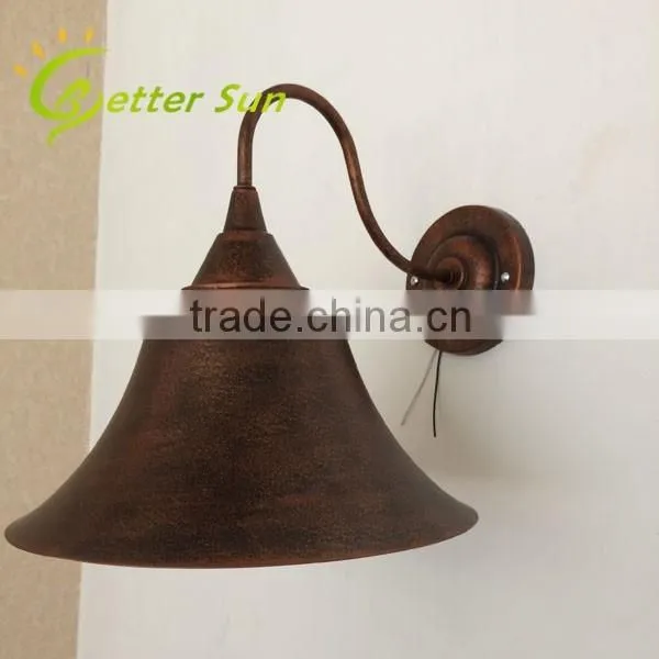 Matt Black Hat Shade Vintage Industrial Antique Wall Sconce photo-6