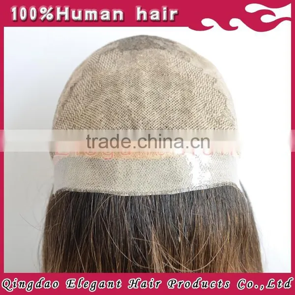 5a Top Quality Swiss Lace Cheap Dark Knots Brazilian Human Hair Silk Base Wig photo-4