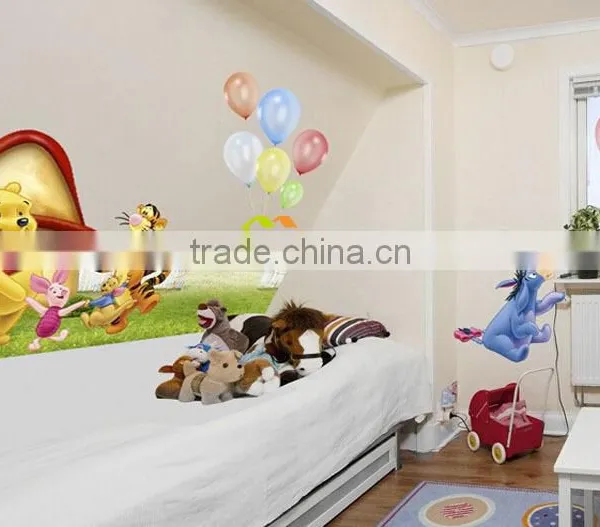 Larger (2pcs/Set) Children's Wall Decal Cute Winnie the Pooh Wall Stickers For Kids Rooms photo-5