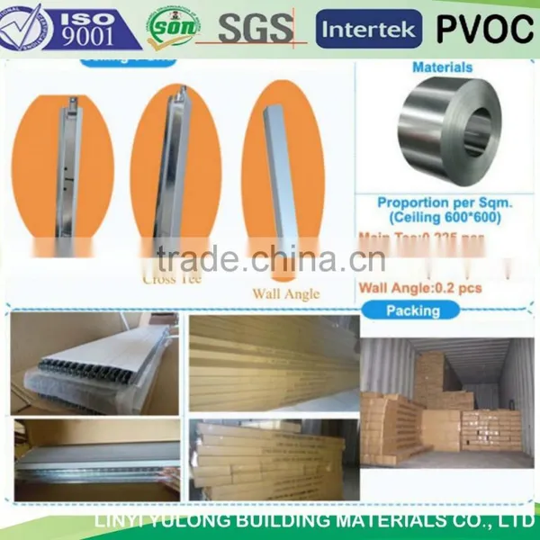 Ceiling T-Grid / T-bar for PVC Gypsum Ceiling and Mineral Fiber Ceiling