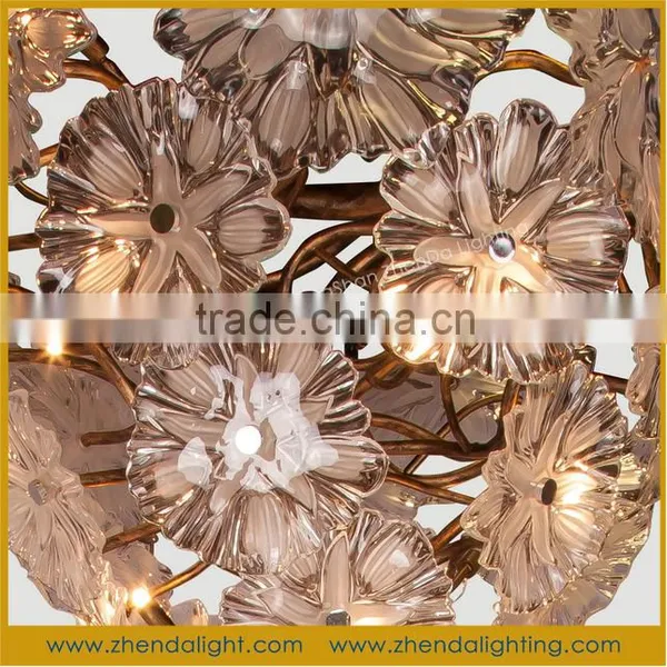 Large Villa Hotel Lobby Decorative Tree Shape Glass LED Light Pendant Chandelier photo-6