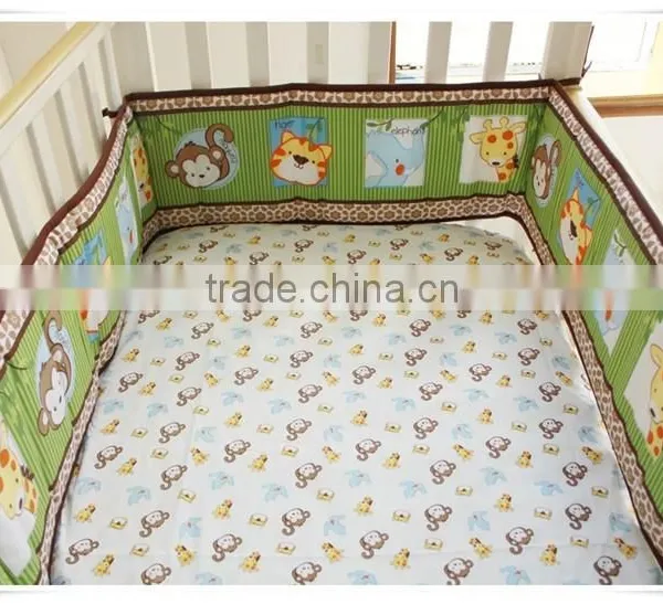 Monkey and Tiger 3pcs Newborn European Baby Bedding Set From Professional Manufacturer photo-5