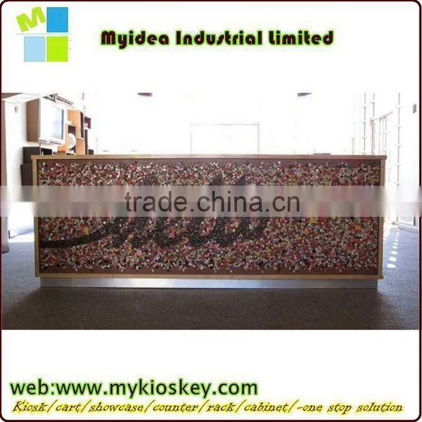 Mdf Baord Glass Top Office Reception Counter Design Beauty Salon Reception Counter photo-5