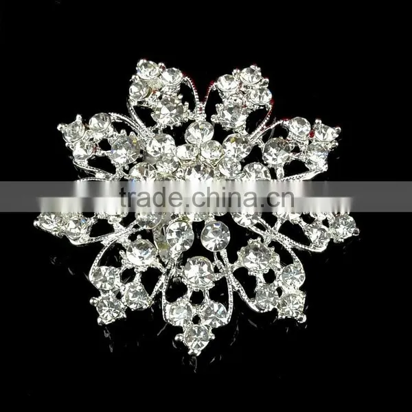 Hot Sale Rhinestone Crystal Strass Brooch, Vintage Snowflake Crystal Brooch Pins, Flower Crystal Rhinestone Strass Brooches photo-2