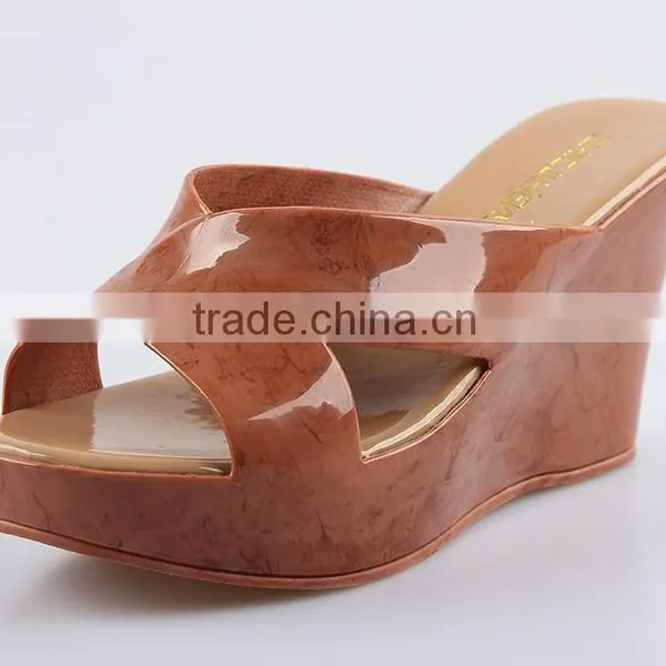 2015 New Wedges Slippers Waterproof Slippers Summer Fish Mouth Female Wedge Slippers photo-3