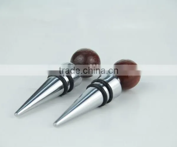 Wood Head Decoration Wine Bottle Stopper Cap Wine Metal Bottle Stopper Supplier's Choice photo-4