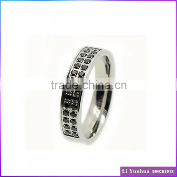 Stainless Steel Jewelry Channel Setting Steel Diamond Round Ring SR-7041