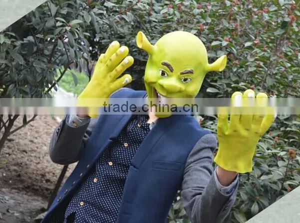 Adults Shrek Fancy Dress Costume Latex Mask With Gloves photo-2