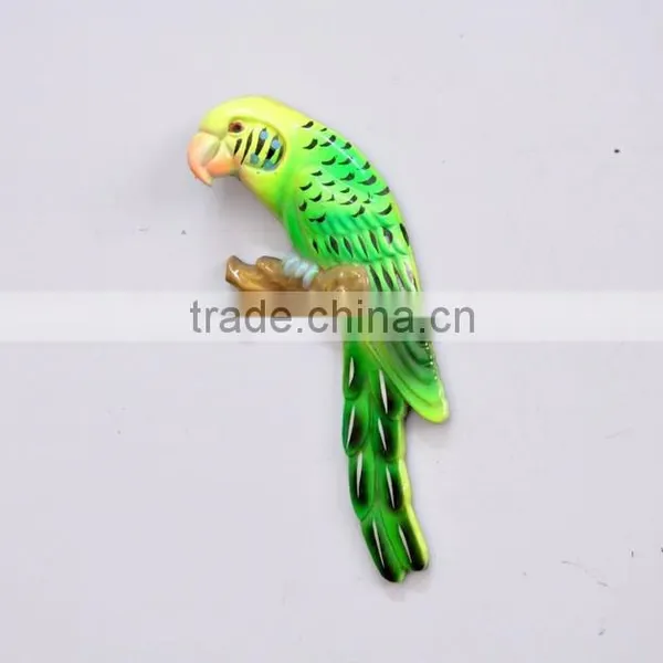 5 Inch Plastic Pearl Powder Flat Parrot Birds Fridge Magnet, Handicraft Wall Hanging photo-4