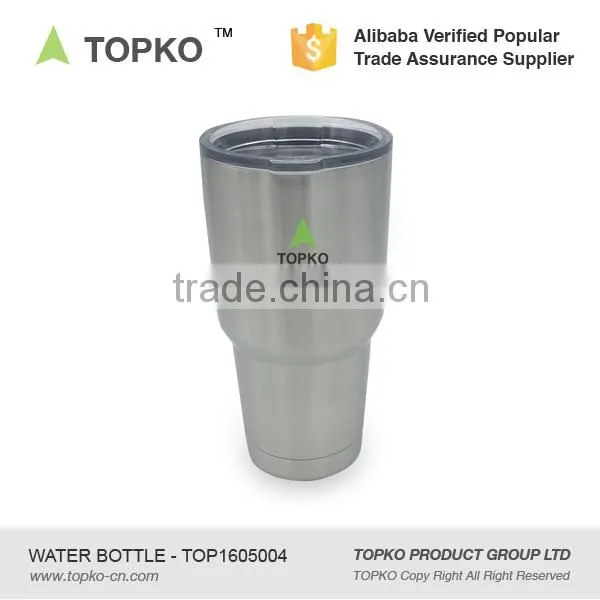 TOPKO 2, 30 oz Vacuum Insulated Stainless Steel Travel Tumbler Bundle with 2 Lids and SS Straw Water Bottle
