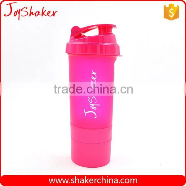 600ML BPA Free Plastic Protein Shaker Bottle With Pill Box & Powder Compartment photo-5