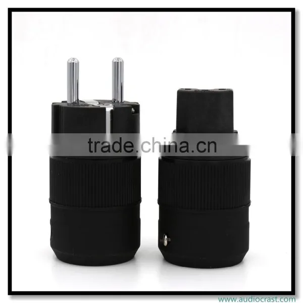OEM/ODM Rhodium Plated Pure Copper Schuko Euro Power Plug Connector+Power IEC Connector Plug Audio photo-2