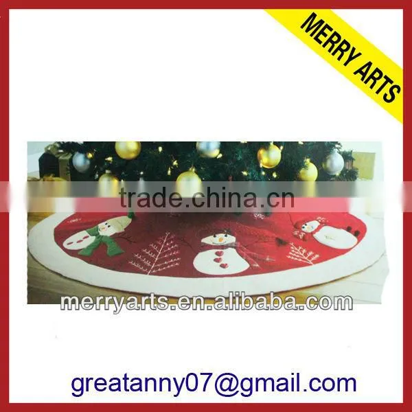 China Factory Cheap Velvet Christmas Tree Skirts Wholesale Satin Snowman Christmas Tree Skirt