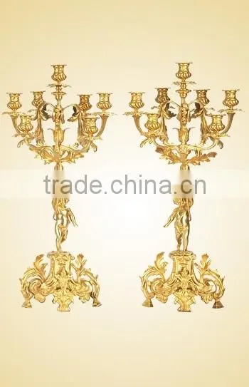 A Pair of Imitation Gold Plated Brass " Naughty Boy"Candle Holder JGLT-32A