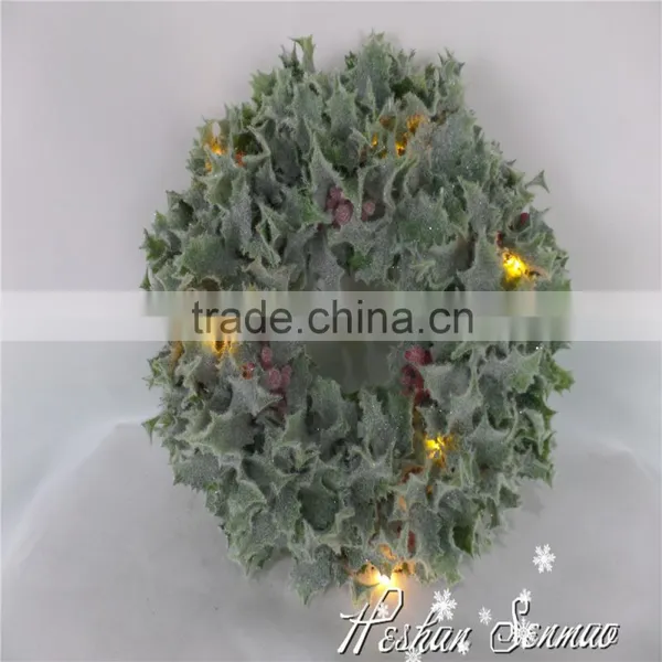 Wall Decoration Artificial Led Topiary Wreath With Battery photo-2