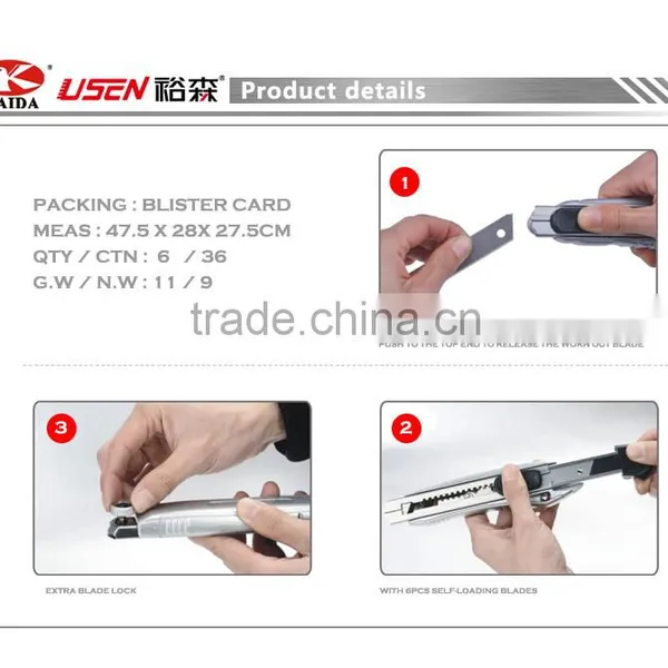 Heavy Duty Aluminium Alloy 6 Pcs Auto Loading Blade Utility Cutter photo-4