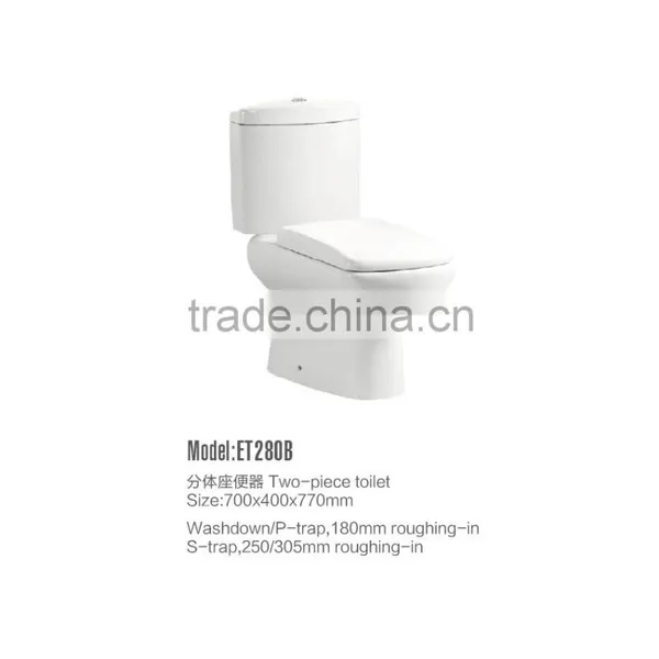 China Supplier Washdown Ceramic Two Piece Toilet Bowl ET280B