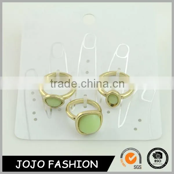 Hot Time Many Sizes Gold Color Alloy Resin Costom Finger Ring Sets