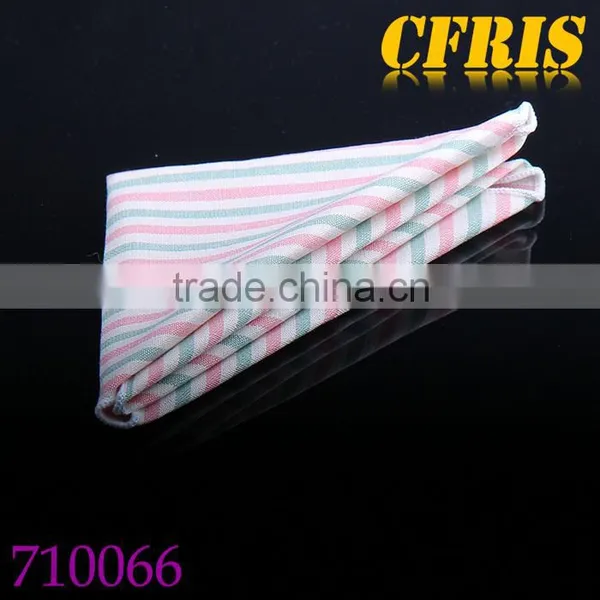 Classical High Quality Striped 100% Cotton Pocket Square photo-5