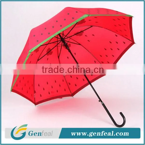 21 Inch Polyester Fabrice Fruit Design Red Automatic Ladies Umbrella