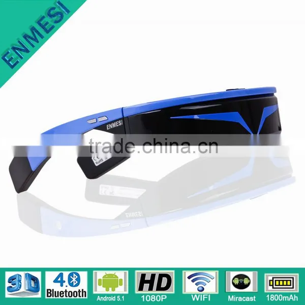 Home Theater Project Bluetooth Android 1080p HD Virtual Screen Video Goggles With Wifi